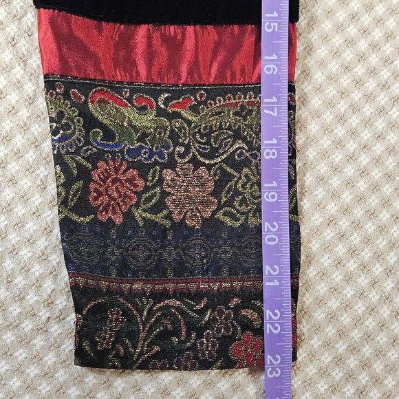 Coldwater Creek Black Velvet Gold Metallic Tapestry Button Front Jacket Blouse - Picture 10 of 10